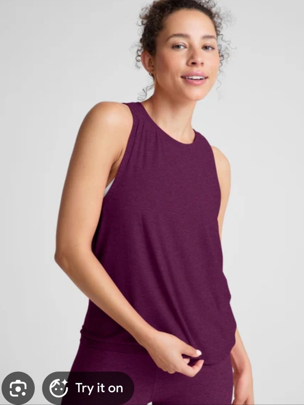 Beyond Yoga Featherweight Spacedye Balanced Muscle Yoga Tank Aubergine-Beet 2X